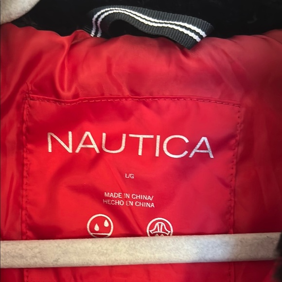 Red Nautica Women’s Puffer Jacket with Black Trim - Picture 2 of 11
